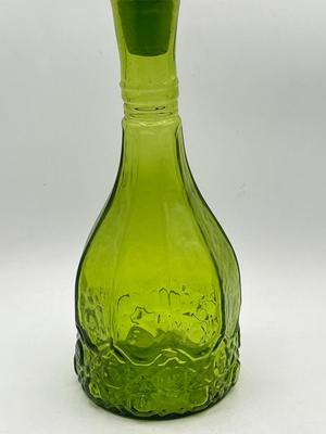 LOT 135K: Vintage Green Art Glass Genie Bottle Decanter