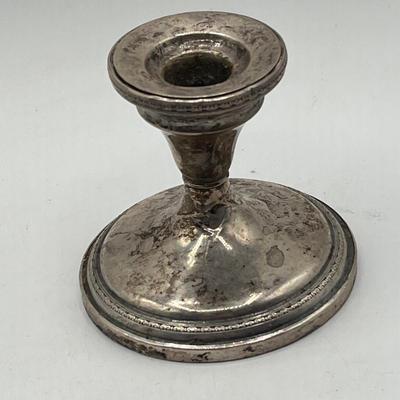 LOT 139K: Scrap Silver Lot - Sterling Candle Snuffer, Weighted Candle Holders