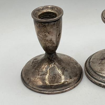 LOT 139K: Scrap Silver Lot - Sterling Candle Snuffer, Weighted Candle Holders