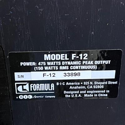 LOT 145D: B.I.C. Formula Model F-12 Subwoofer