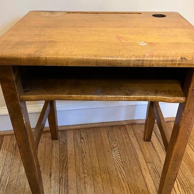 LOT 146D: Vintage / Antique Wooden School Desk