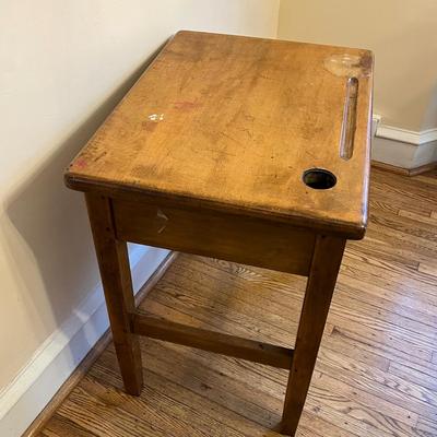 LOT 146D: Vintage / Antique Wooden School Desk