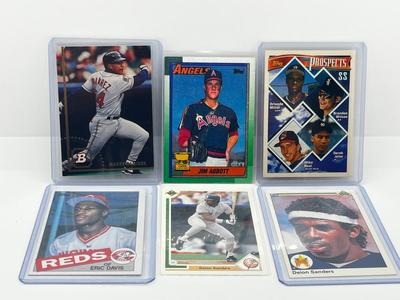 LOT 186J: 1980s/90s Baseball Cards - Manny Ramirez, Derek Jeter, Deion Sanders and More