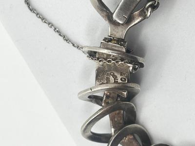 LOT 192J: Beautiful Vintage Taxco Mexico Modernist Sterling Silver Bracelet - 9" - 55.9 Grams