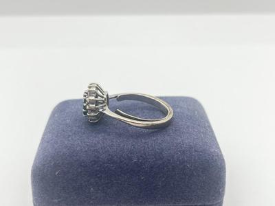 LOT 201J: 18K White Gold, Emerald and Diamond Halo Ring - Size 6 - 4.8 GTW