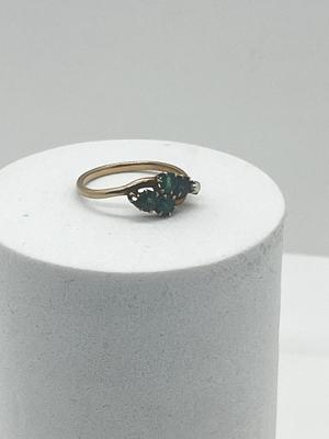 LOT 203J: 14K Gold, Emerald and Seed Pearl Ring - Size 5 - 1.8 GTW