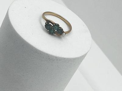 LOT 203J: 14K Gold, Emerald and Seed Pearl Ring - Size 5 - 1.8 GTW