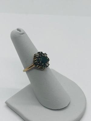 LOT 205J: 14K Gold, Emerald and Diamond Ring - Size 6 - 4.2 GTW