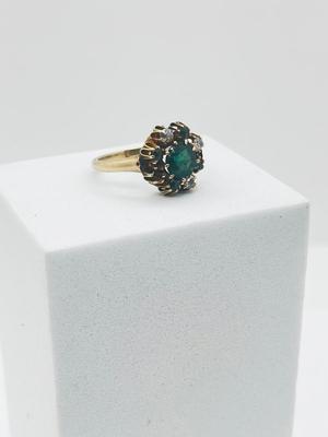 LOT 205J: 14K Gold, Emerald and Diamond Ring - Size 6 - 4.2 GTW