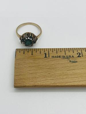 LOT 205J: 14K Gold, Emerald and Diamond Ring - Size 6 - 4.2 GTW