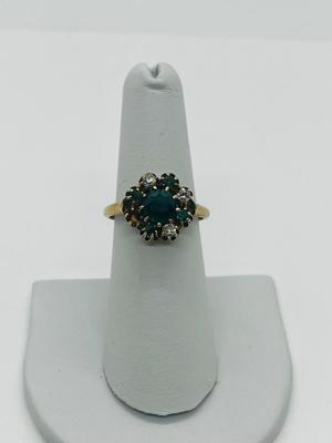 LOT 205J: 14K Gold, Emerald and Diamond Ring - Size 6 - 4.2 GTW