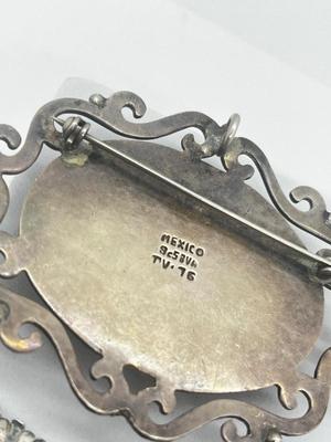 LOT 208J: Vintage Sterling Silver Pins/Brooches - 77.2 GTW Marks- Stuart Nye, Great Falls Metal Works, Taxco Mexico and 925
