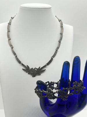 LOT 209J: Sterling Silver Necklace and Bracelet - 74.2 Grams
