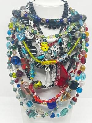 LOT 212J: Pretty Glass Bead Necklace Collection