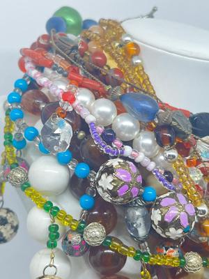 LOT 214J: Huge Vintage Beaded Necklace Lot