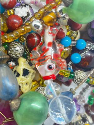 LOT 214J: Huge Vintage Beaded Necklace Lot