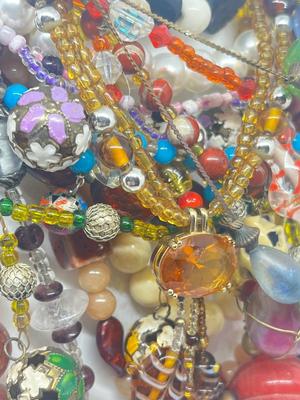 LOT 214J: Huge Vintage Beaded Necklace Lot