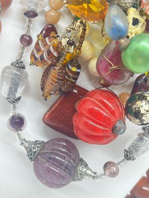 LOT 214J: Huge Vintage Beaded Necklace Lot