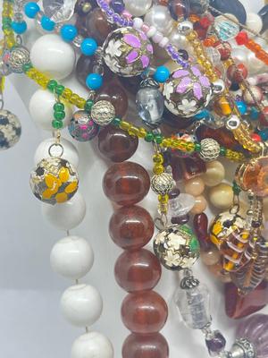 LOT 214J: Huge Vintage Beaded Necklace Lot