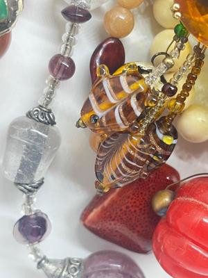 LOT 214J: Huge Vintage Beaded Necklace Lot