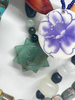 LOT 220J: Funky Chunky Beaded Necklaces