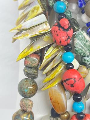 LOT 220J: Funky Chunky Beaded Necklaces