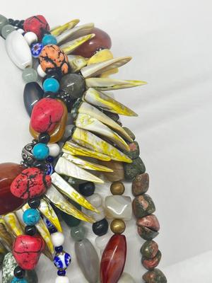LOT 220J: Funky Chunky Beaded Necklaces