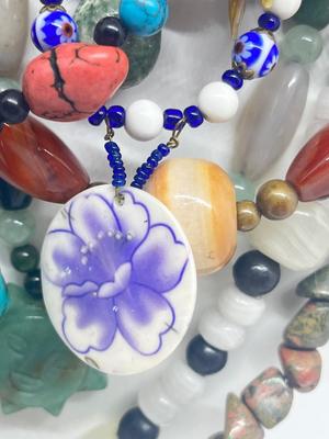 LOT 220J: Funky Chunky Beaded Necklaces