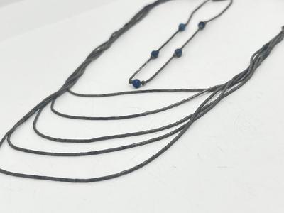 LOT 223J: Sterling Silver Bracelet and Native American 5 Strand "Liquid Silver" Necklace - 14.8 GTW