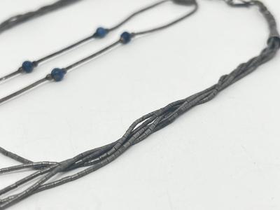 LOT 223J: Sterling Silver Bracelet and Native American 5 Strand "Liquid Silver" Necklace - 14.8 GTW