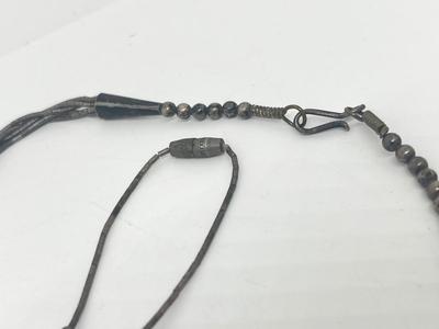 LOT 223J: Sterling Silver Bracelet and Native American 5 Strand "Liquid Silver" Necklace - 14.8 GTW