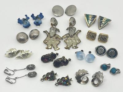 LOT 224J: Awesome Collection of Screwback and Clip On Earrings: Monet, Liz Claiborne and More