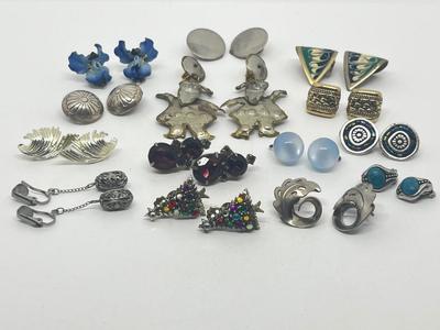 LOT 224J: Awesome Collection of Screwback and Clip On Earrings: Monet, Liz Claiborne and More