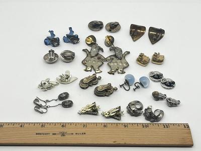 LOT 224J: Awesome Collection of Screwback and Clip On Earrings: Monet, Liz Claiborne and More