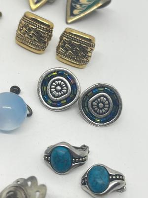 LOT 224J: Awesome Collection of Screwback and Clip On Earrings: Monet, Liz Claiborne and More