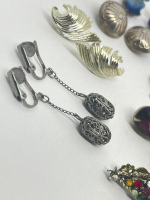 LOT 224J: Awesome Collection of Screwback and Clip On Earrings: Monet, Liz Claiborne and More