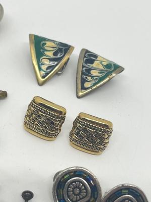 LOT 224J: Awesome Collection of Screwback and Clip On Earrings: Monet, Liz Claiborne and More