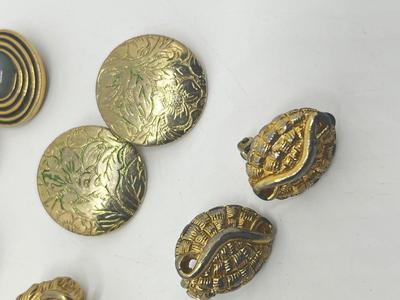 LOT 225J: Gold Tone Clip On Earrings with a Unique Cherub Set and More