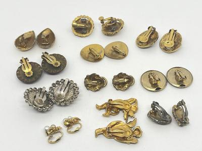 LOT 225J: Gold Tone Clip On Earrings with a Unique Cherub Set and More