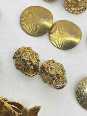 LOT 225J: Gold Tone Clip On Earrings with a Unique Cherub Set and More