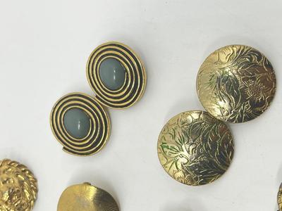 LOT 225J: Gold Tone Clip On Earrings with a Unique Cherub Set and More