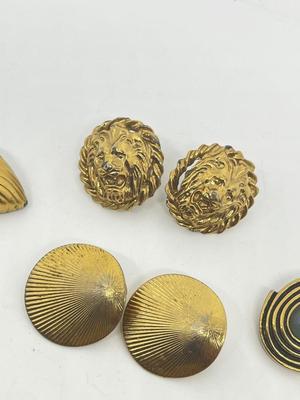 LOT 225J: Gold Tone Clip On Earrings with a Unique Cherub Set and More