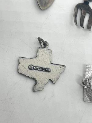 LOT 226J: Sterling Silver Jewelry - Danecraft Shamrock Pendant, Charms and More- 57.5 gtw