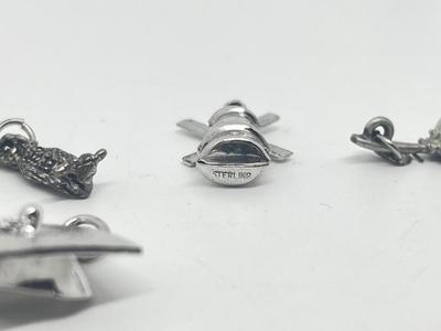 LOT 226J: Sterling Silver Jewelry - Danecraft Shamrock Pendant, Charms and More- 57.5 gtw