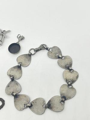 LOT 226J: Sterling Silver Jewelry - Danecraft Shamrock Pendant, Charms and More- 57.5 gtw