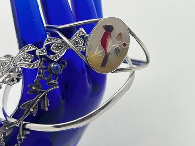 LOT 228J: Sterling Silver Bracelets - 49.2 gtw Danecraft bangle, Mexico Cuff, Marcasite and more