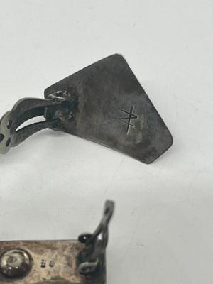 LOT 231J: Vintage Sterling Silver Clip-on Earrings - 25.7 gtw