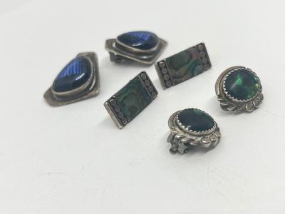 LOT 231J: Vintage Sterling Silver Clip-on Earrings - 25.7 gtw