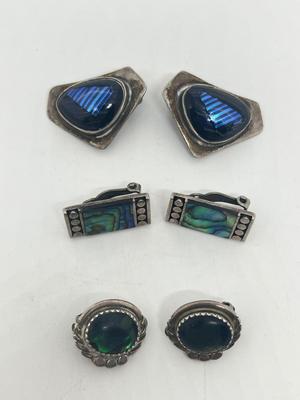 LOT 231J: Vintage Sterling Silver Clip-on Earrings - 25.7 gtw