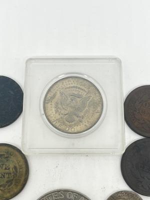 LOT 233J: Vintage / Antique US Coins - Large Cent Pennies, Buffalo Nickels, 1943 Steel Wheat Pennies and More